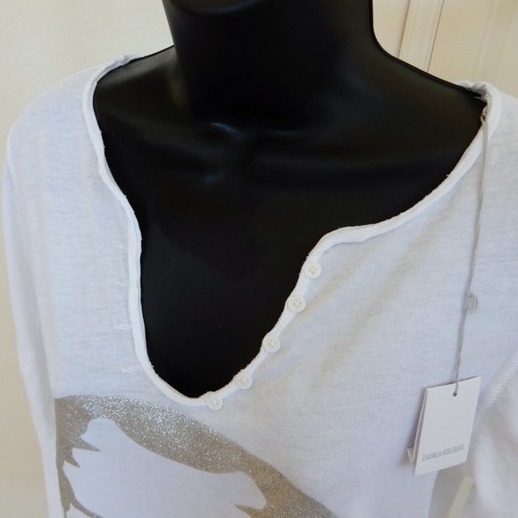 Zadig & Voltaire ‼️SALE‼️ - Metallic Skull T-Shirt - NWT - Picture 6 of 8